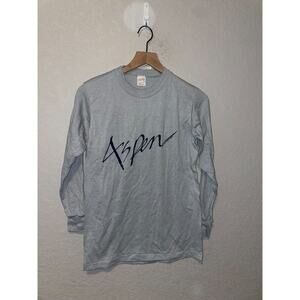 Vintage Aspen Colorado Long Sleeve Shirt Gray Tee 80s 1980s 1983 VTG Small